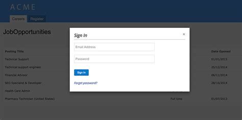 How to access your candidate login section .